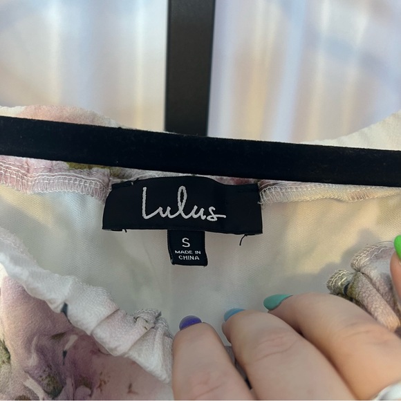 Lulus Dream of You Ivory Floral Print Off the Shoulder Shift Dress, size Small - Picture 3 of 8